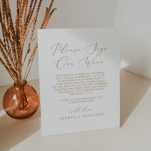 Calligraphie Or Délicate Signe Notre Vin