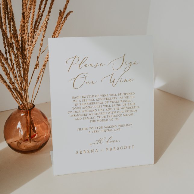 Calligraphie Or Délicate Signe Notre Vin (Créateur téléchargé)