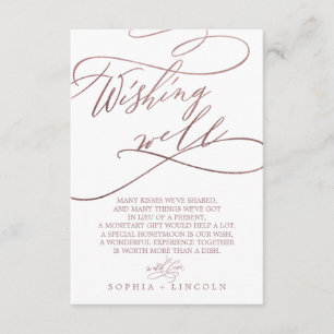 Calligraphie or Rose romantique Carte de souhaits