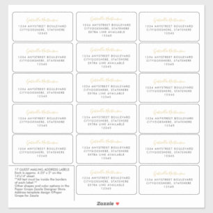 Calligraphie or simple Étiquette de adresse