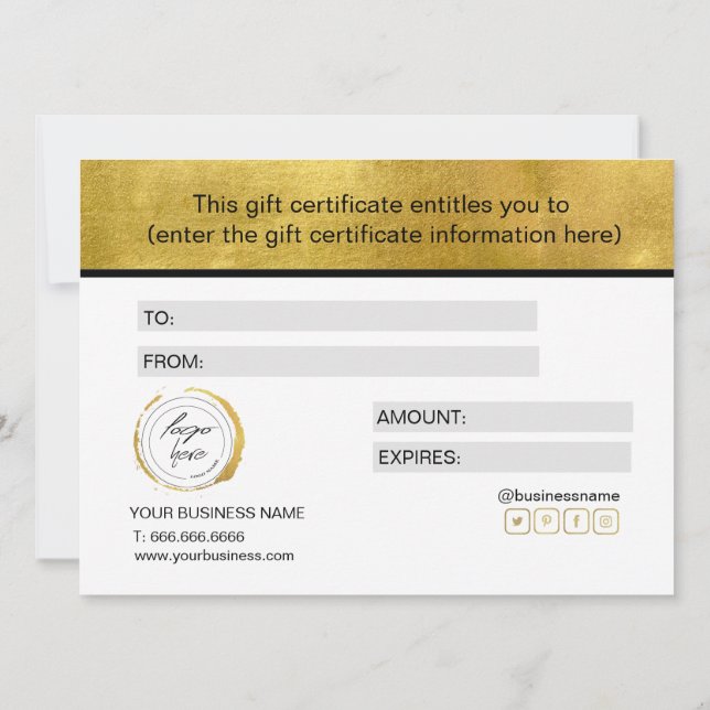 Calligraphie personnalisée Gold Foil Certificat ca (Dos)