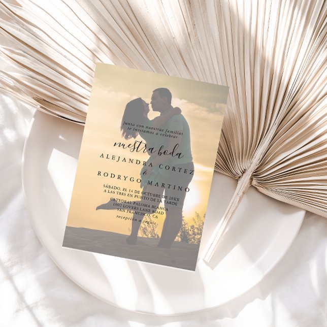 Calligraphie Photo Nuestra Boda Faire-part de mari (Créateur téléchargé)