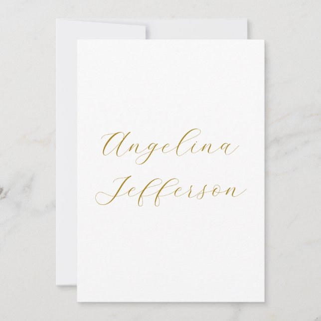 Calligraphie Professionnel Élégant Couleur Or (Devant)