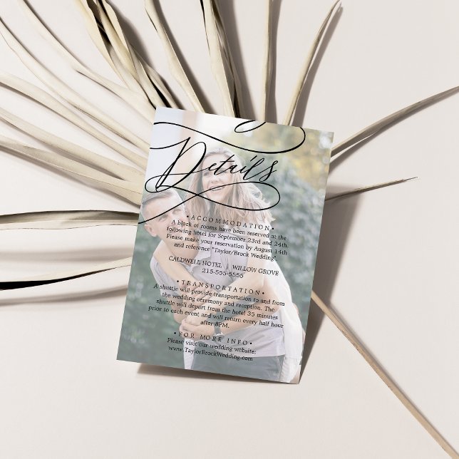 Calligraphie romantique Détails photo Carte de boî (Créateur téléchargé)