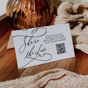 Calligraphie romantique Partagez la carte table d'