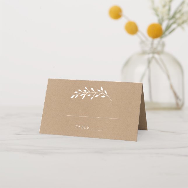 Calligraphie Rustique Mariage Cartes de Place (Devant)