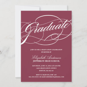 Calligraphie Script Graduation Invitation