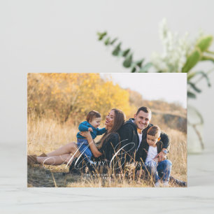 Calligraphie Script Joyeux Carte photo de Noël