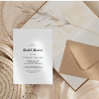 Calligraphie simple Invitation de douche nuptiale