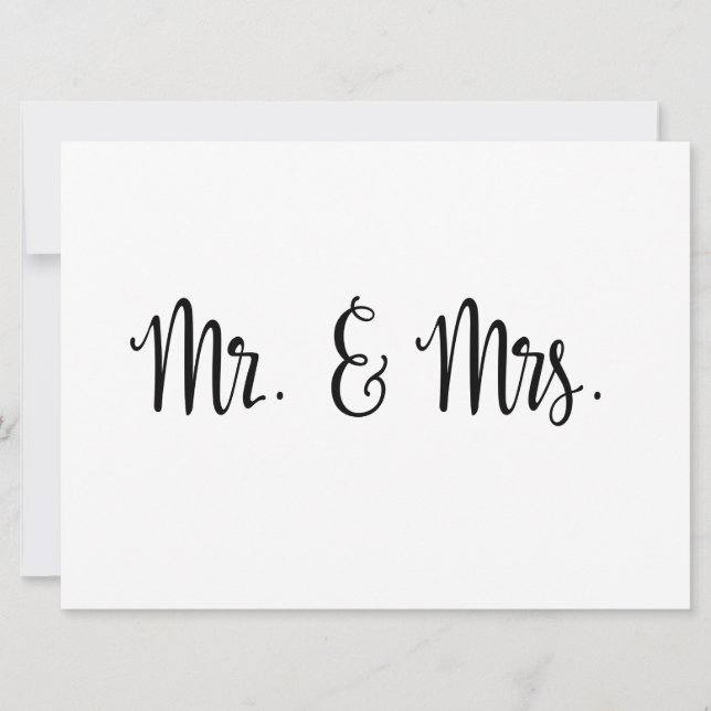Calligraphie simple | M. et Mme mariage signe (Devant)