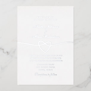Calligraphie simple Mariage argenté Invitation Foi