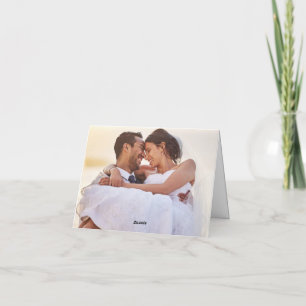 Calligraphie simple Merci Mariage photo or