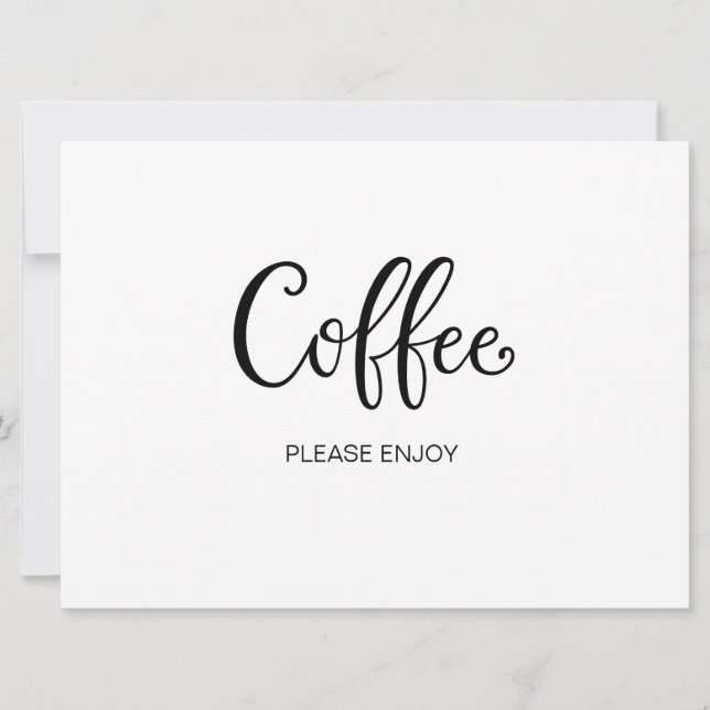 Calligraphie simple | Panneau de mariage "Café" (Devant)