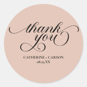 Calligraphie Stickers Merci Mariage de beige