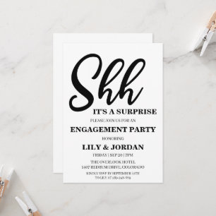 Calligraphie Surprise Engagement Party Invitation