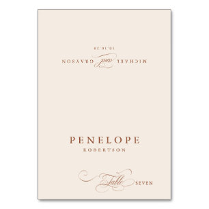 Calligraphie Terracotta Boho Nom de l'hôte Carte P