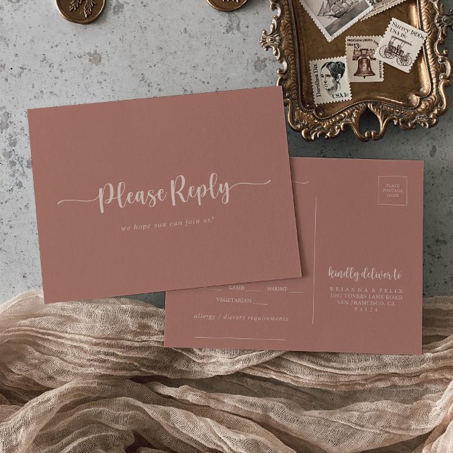 Calligraphie Terracotta Menu Choix RSVP (Créateur téléchargé)