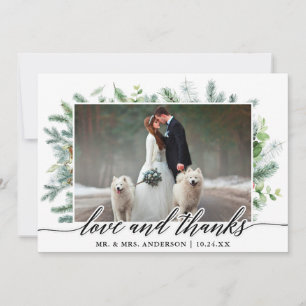 Calligraphie Verdure Pine Love Merci Mariage