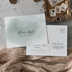 Calligraphie Vert et Blanc Menu Choix RSVP