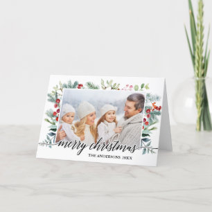 Calligraphie Vert Noël Carte pliée