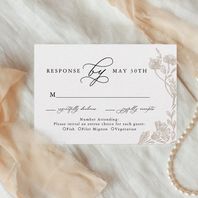 Calligraphie Vintage Fleur Mariage Rsvp (Créateur téléchargé)