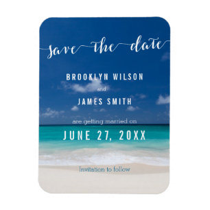 Calligraphy Beach Mariage Magnet Réservez la date