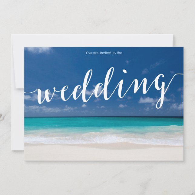 Calligraphy Beach Wedding Invitations (Devant)