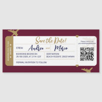Calligraphy Boarding Pass Mariage Enregistrer la d