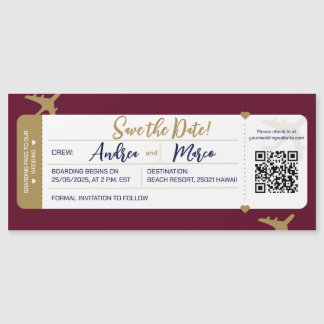 Calligraphy Boarding Pass Mariage Enregistrer la d