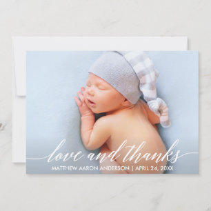 Calligraphy Love and Merci Baby Photo