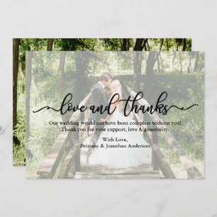Calligraphy Love Merci Carte Mariage Photo Overlay
