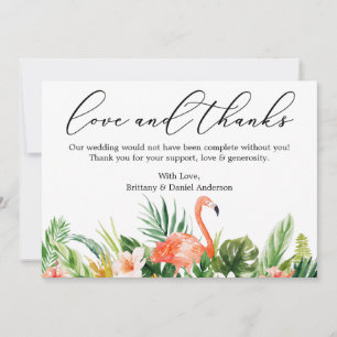 Calligraphy Love Merci Coral Tropical Flamant rose