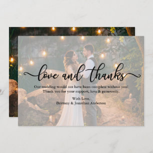 Calligraphy Mariage Photo Overlay Love Merci Card