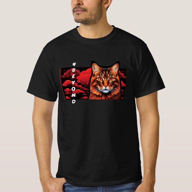 Calm Cat Face, Minimalist Aesthetics T-Shirt (Devant)