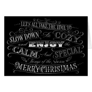 Calm + Cozy Merry Christmas Chalkboard Calligraphy