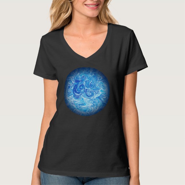 Calm Tide Fluid Art T-Shirt (Devant)