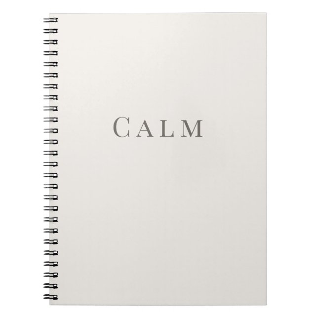 Calme - Cahier à typographie minimale (Devant)