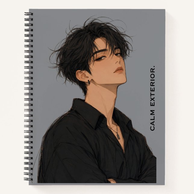 Calme Extérieur Cahier de Notes Garçon Attitude (Devant)