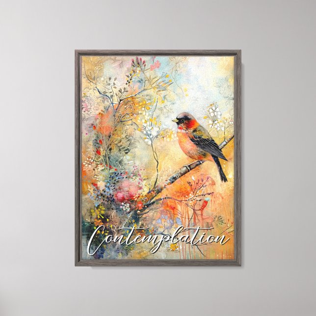Calme Robin Automne Stretted Canvas Impression (Recto)