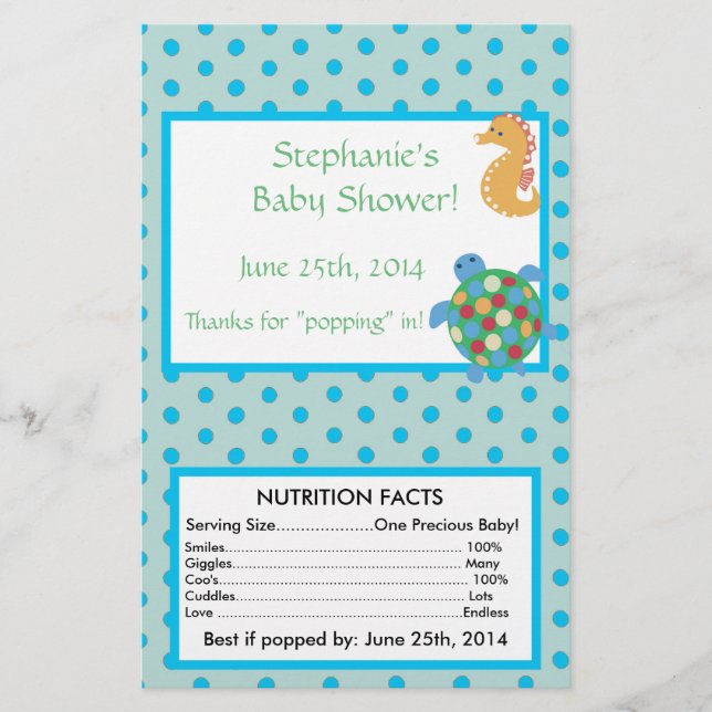 Calypso Sea Creatures Microwave Popcorn Wrapper (Devant)