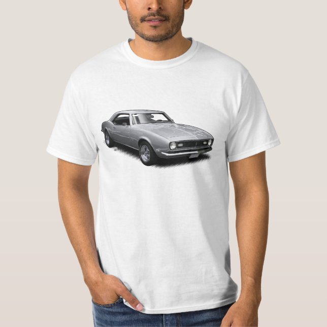 Camaro argenté sur le T-shirt blanc (Devant)