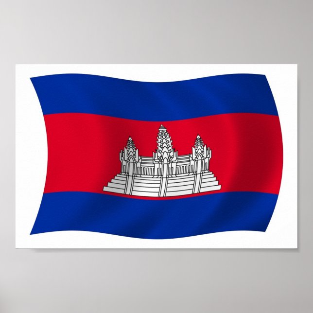 Cambodia Flag Poster Print (Devant)