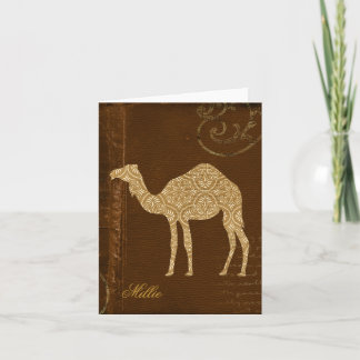 Camel Silhouette Carte pour notes personnalisé