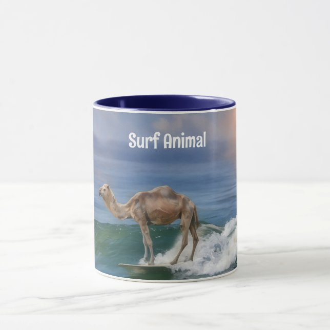 Camel Surfing on a Wave Fun Personal Mug Cup (Centre)