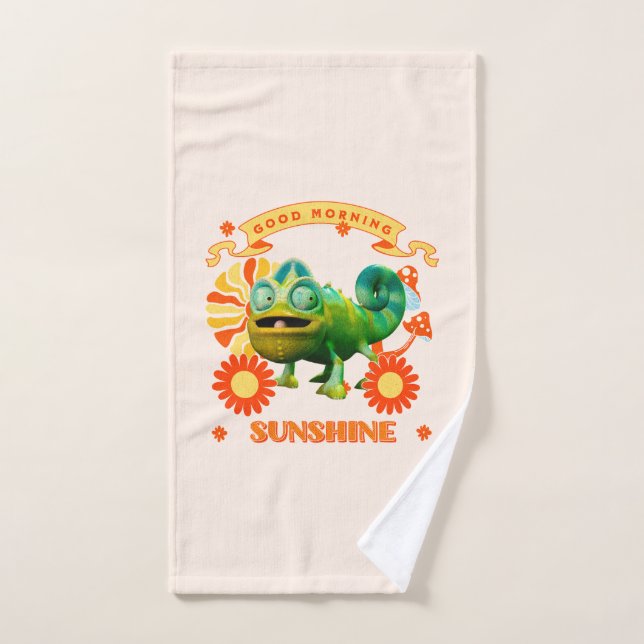Caméléon drôle Bonjour Soleil (Serviette à main)