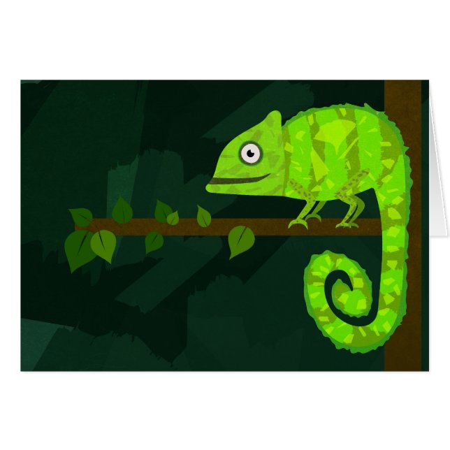 Caméléon vert mignon (Devant horizontal)