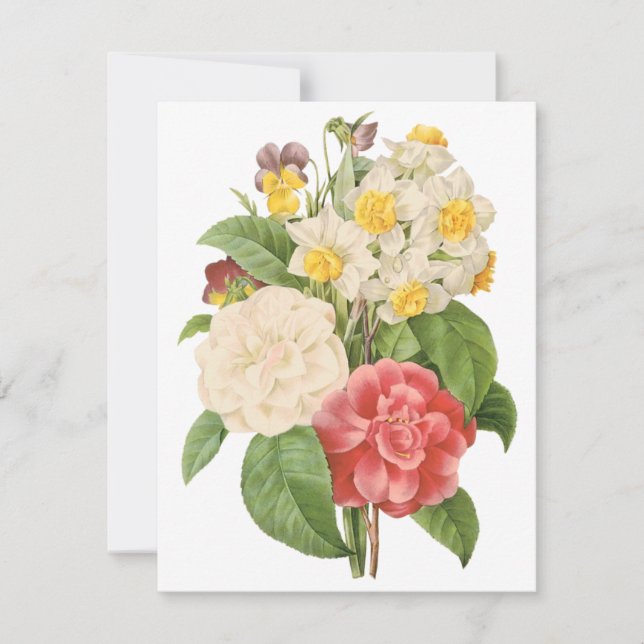 Camelias et Daffodiles par Redoute Invitation (Devant)