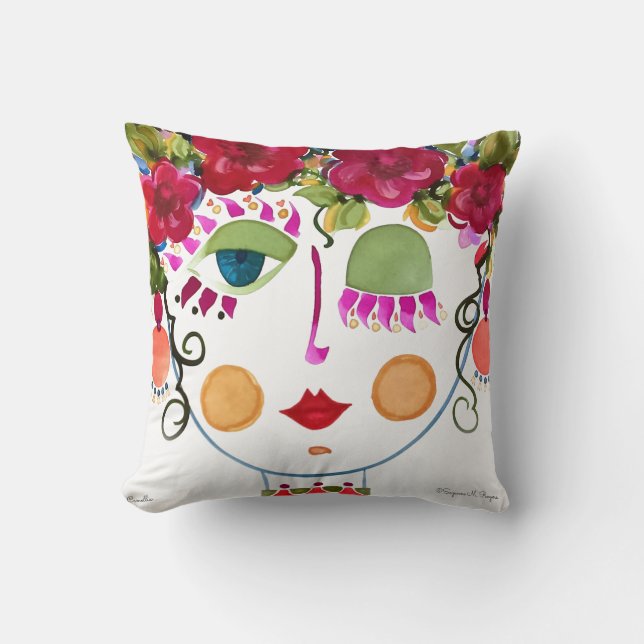 Camellia - Gypsy Garden Girl Coussin de coton (Recto)