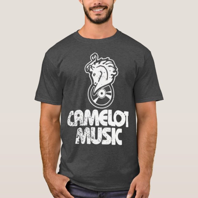 Camelot Music T-Shirt - Retro 1980s Music (Devant)