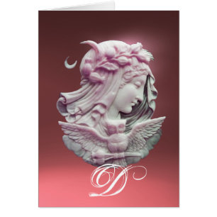 CAMEO ANTIQUE, LUNE DAME DE NUIT AVEC OWL MONOGRAM